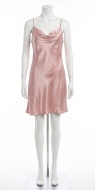 NEW GIGI MODA madonna satin mini dress in dusty rose